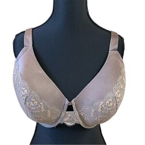 Ambrielle Lace Accent Bra in Soft Brown